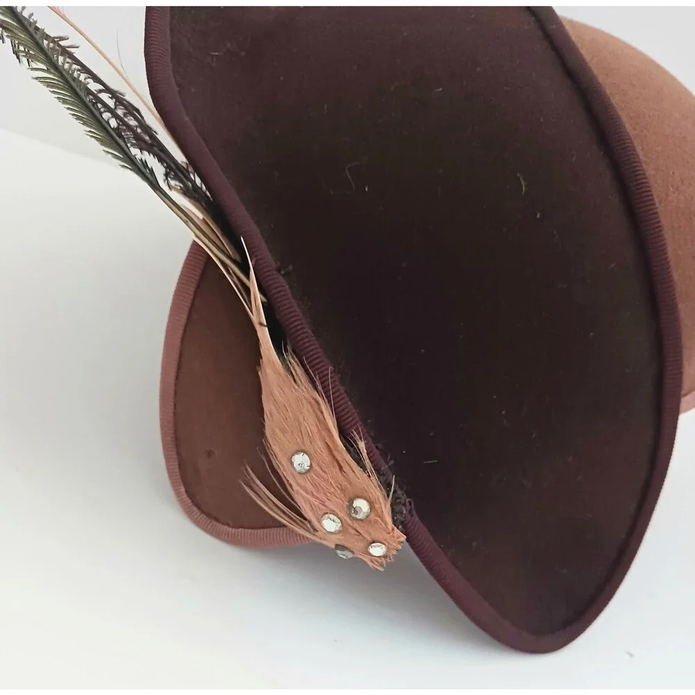 VTG 30s Jean Patou Paris Cloche Hat w Feathers US Upscale Milliner Distribution